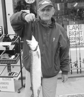 Hans Bluml with a 3.6kg Atlantic salmon trolled up at Kalkite, at the northern end of Lake Jindabyne.